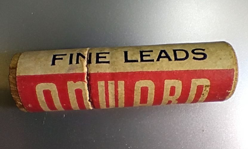 Vtg 1950s Stationery Ephemera 1951 Scripto E080 Wood Tray Onward Pencil Lead RED