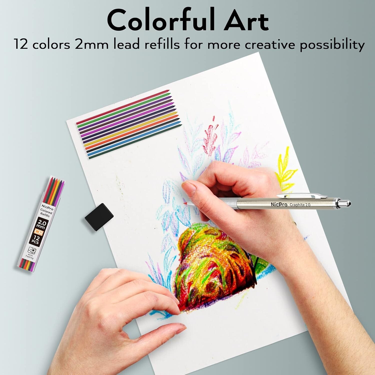 All-Inclusive 20PCS Mechanical Pencils with Leather Storage for Artists