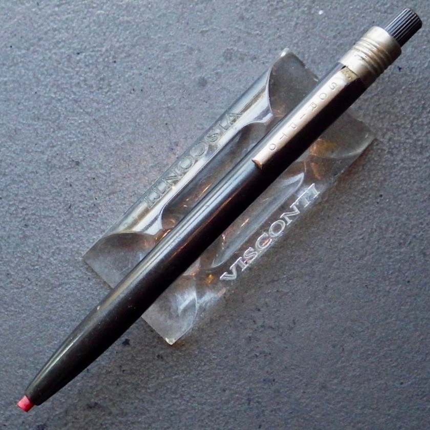 FREE US Ship•Serviced SCRIPTO Mechanical Pencil Crayon•Onyx•3.0mm Wax Art Lead