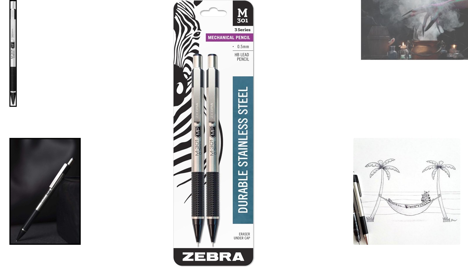 Elegant M-301 0.5mm Fine Point Mechanical Pencils – Refined Writing, 2-Pack