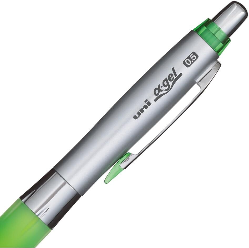 Uni Alpha Gel Shaky Mechanical Pencil 0.5mm Soft Grip Yellow Green Pack of 1