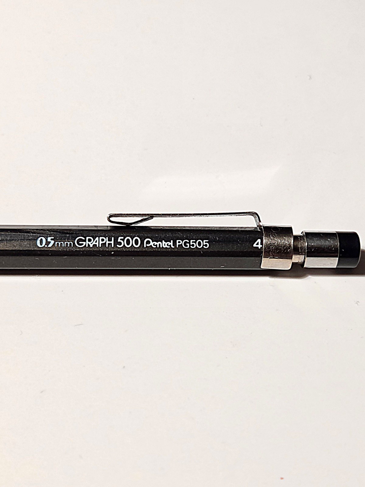 Pentel Graph 500 PG505 0.5mm Mechanical Pencil Adjustable Hardness Eraser Black
