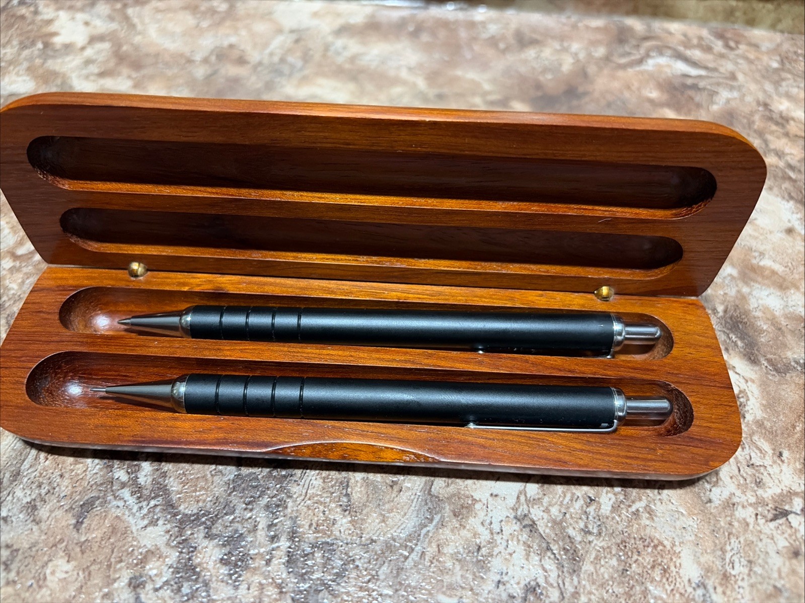Discontinued Zebra M-605 Mechanical Pencil & F-605 Pen Set Black & Chrome finish