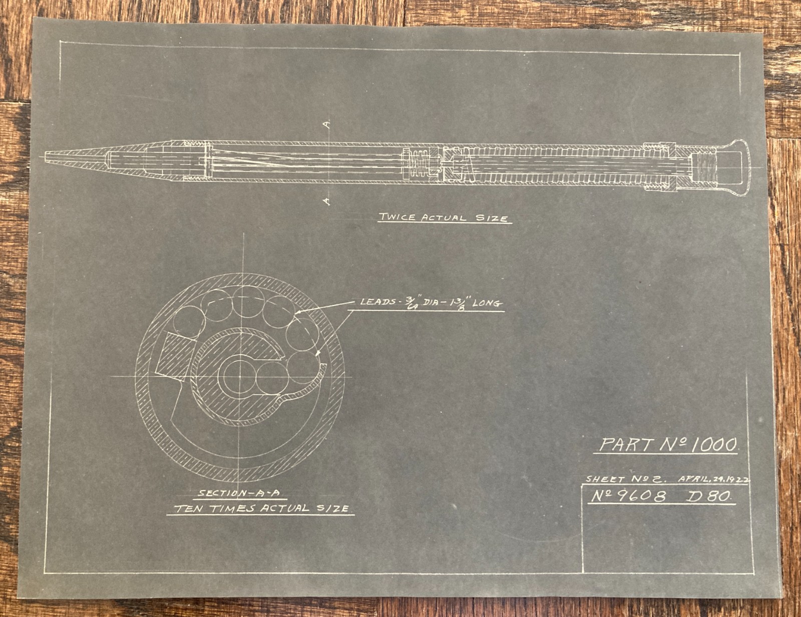 Lot of Original Antique 1922 Mechanical Pencil Pen Blueprints Industrial Archive