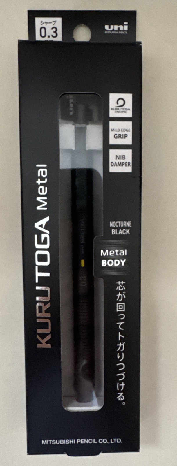 Uni Kuru Toga Metal Mechanical Pencil 0.3mm M3-KH 1P Nocturne Black Made Japan