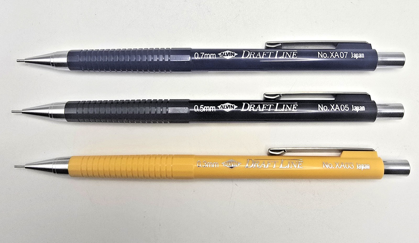 Vtg Alvin Draft Matic Mechanical Pencil Set XA03, XA05, XA07 w Case, Lead, Japan