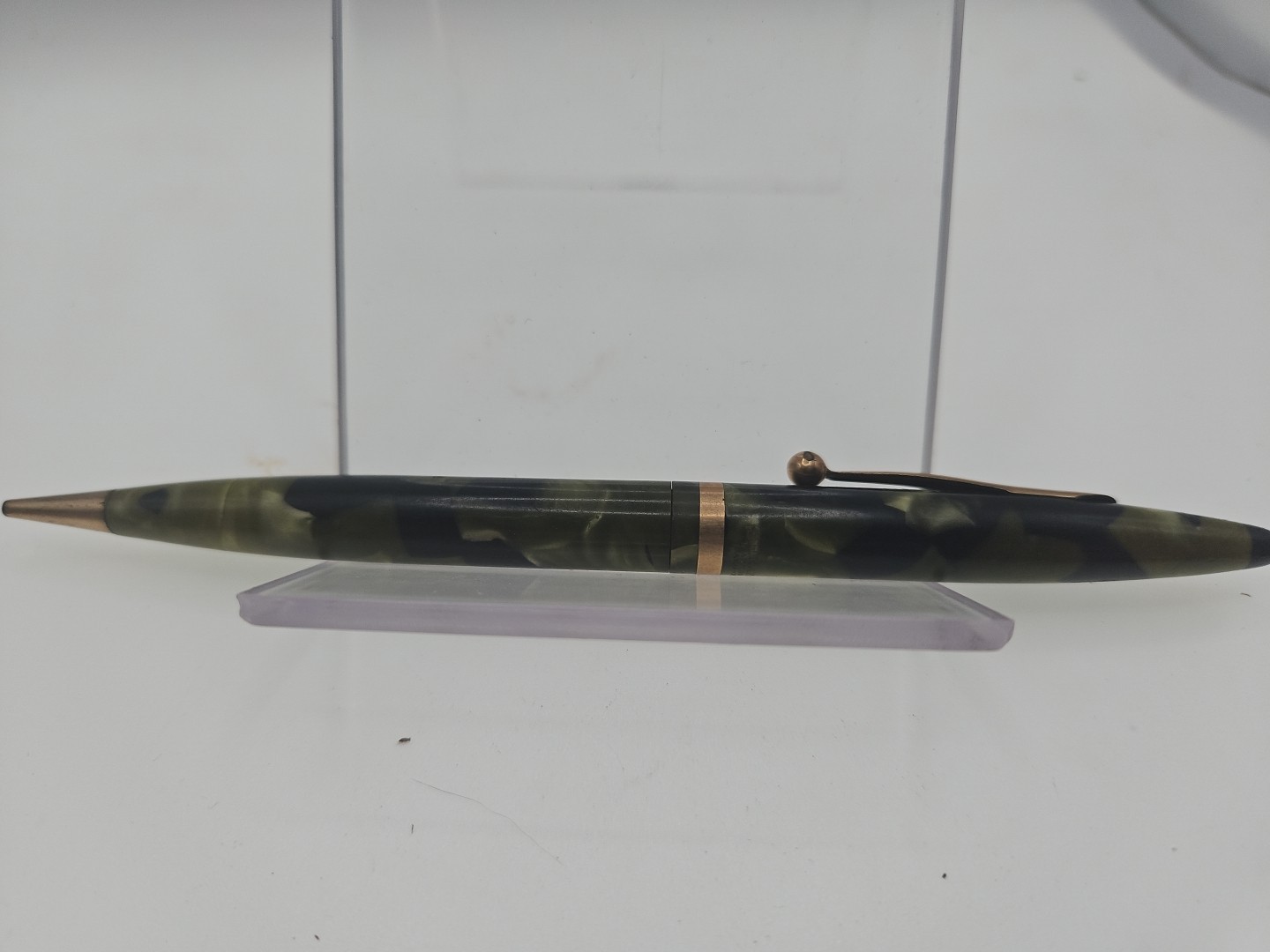 VINTAGE SHEAFFER GREEN Black MARBLE Retractable PENCIL