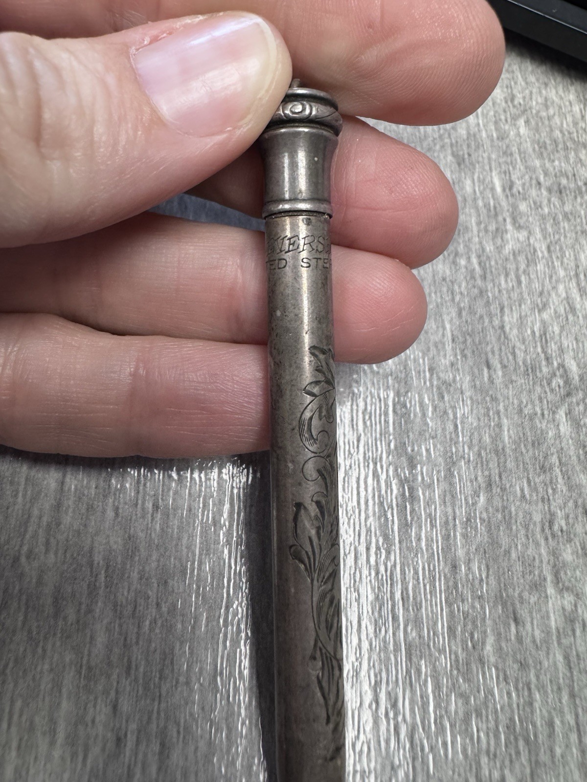 Antique Wahl Eversharp Floral Engraved Sterling Silver Mechanical Pencil Patina