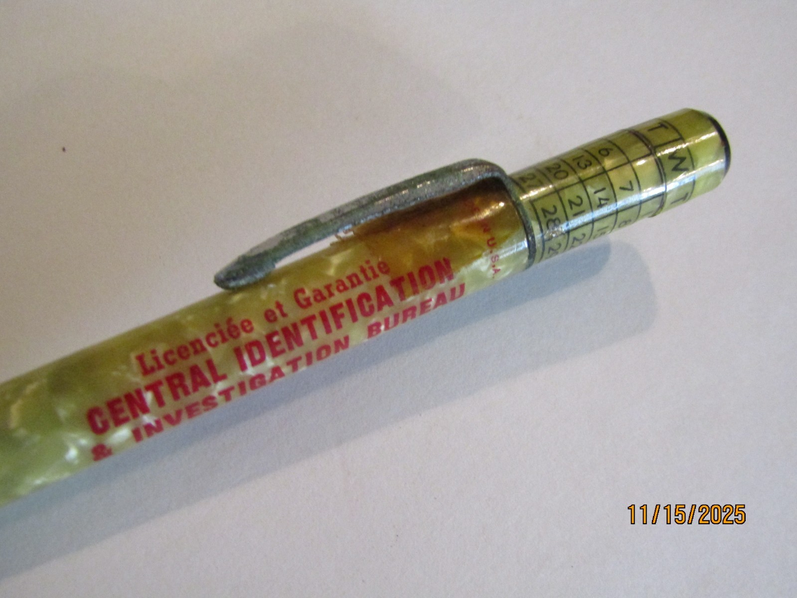 Ritepoint Mechanical Pencil Central Identification Investigation Bureau Montreal
