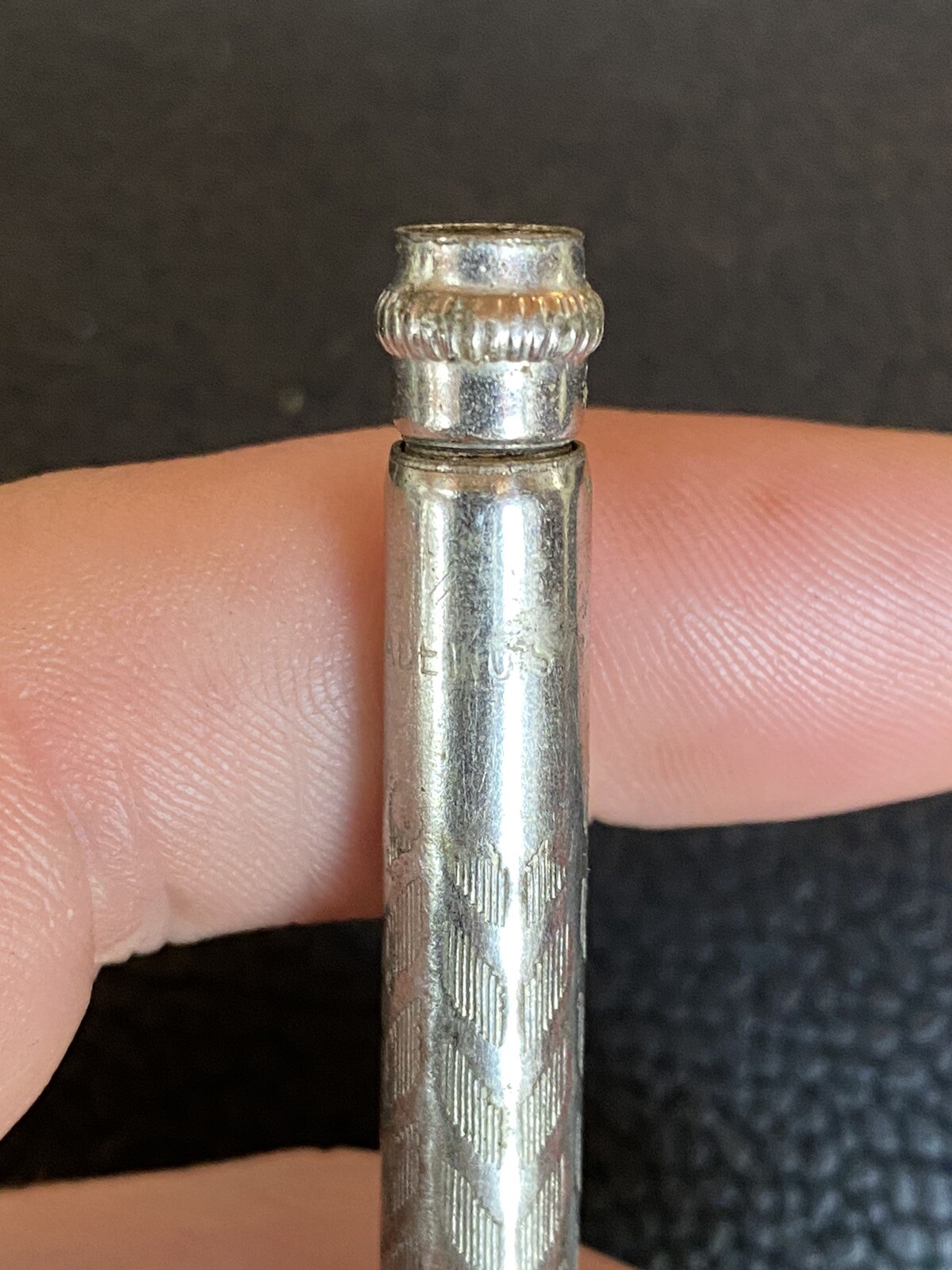 VTG 1920s/30’s Made In USA PAT’D Mechanical Pencil Silver Tone Twist Top AS IS