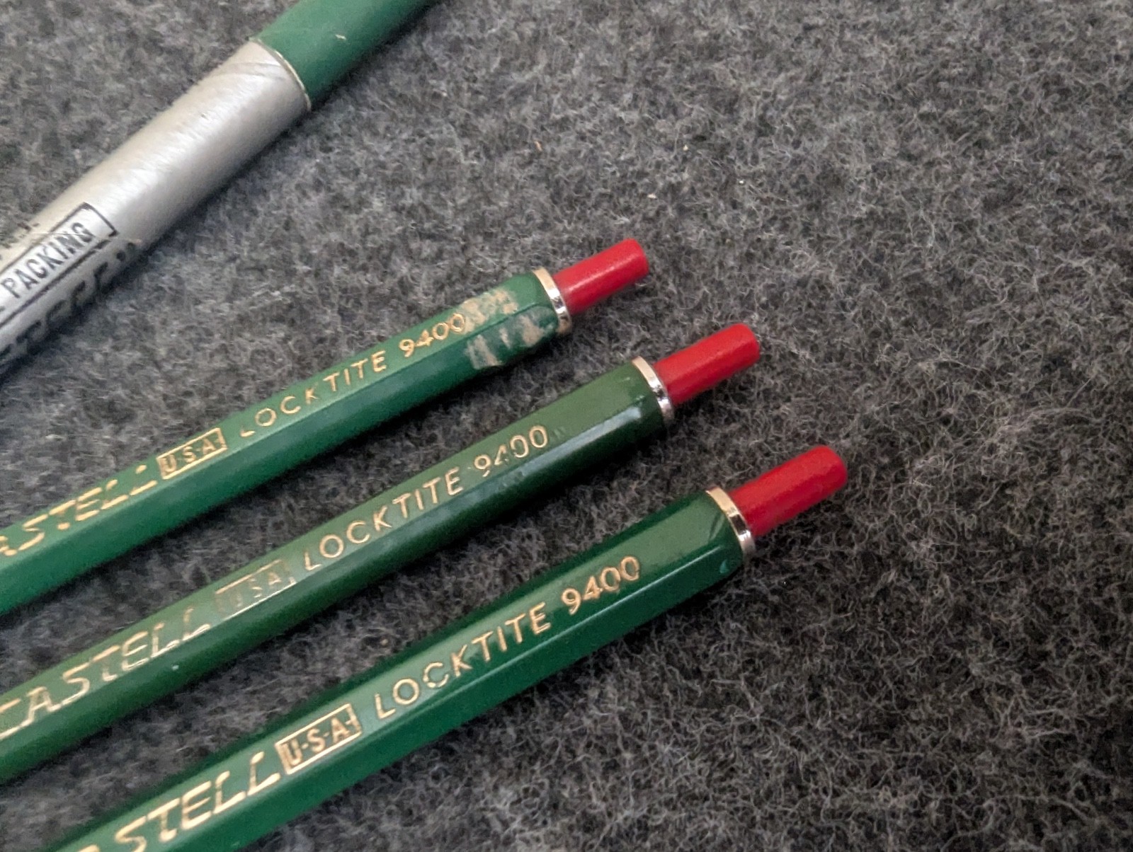 lot of 3 A. W. Faber-Castell 9400 Dark Green Locktite Mechanical Pencil JM