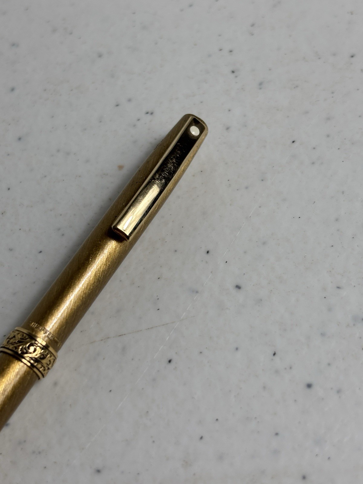 Vintage Scheaffer Mechanical Pencil Brushed Gold Rosette