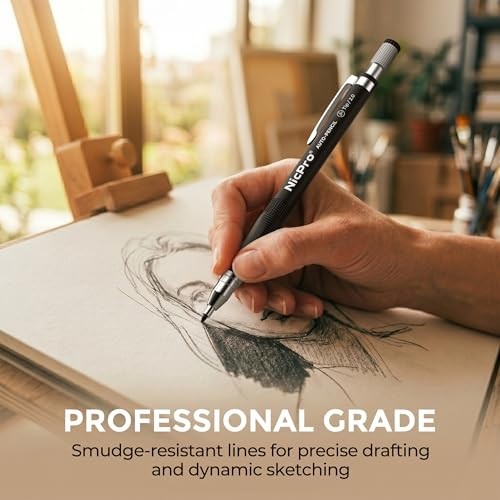 Nicpro 11 Pieces 2Mm Mechanical Pencil Set, 3 PCS Carpenter Drafting Pencil 2.0