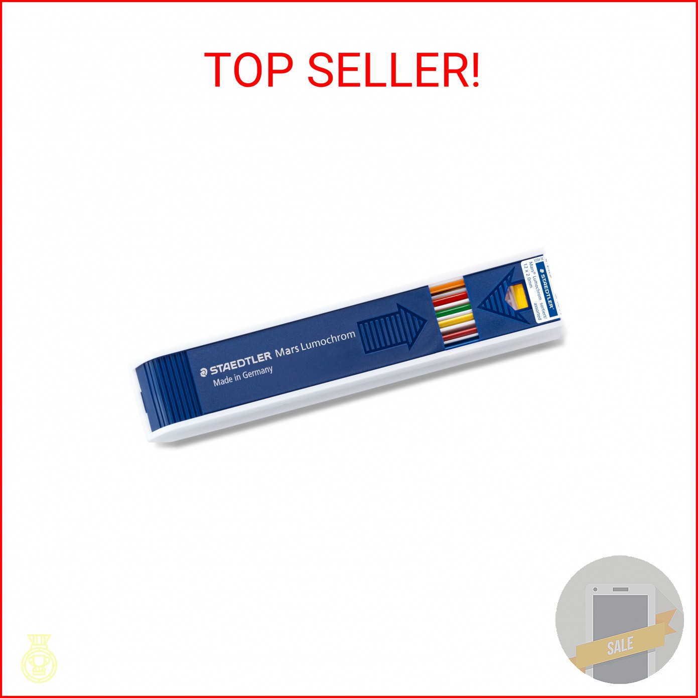 Staedtler Mars Lumochrom 204 – Case of 12 Drawing Leads 2 mm Assorted
