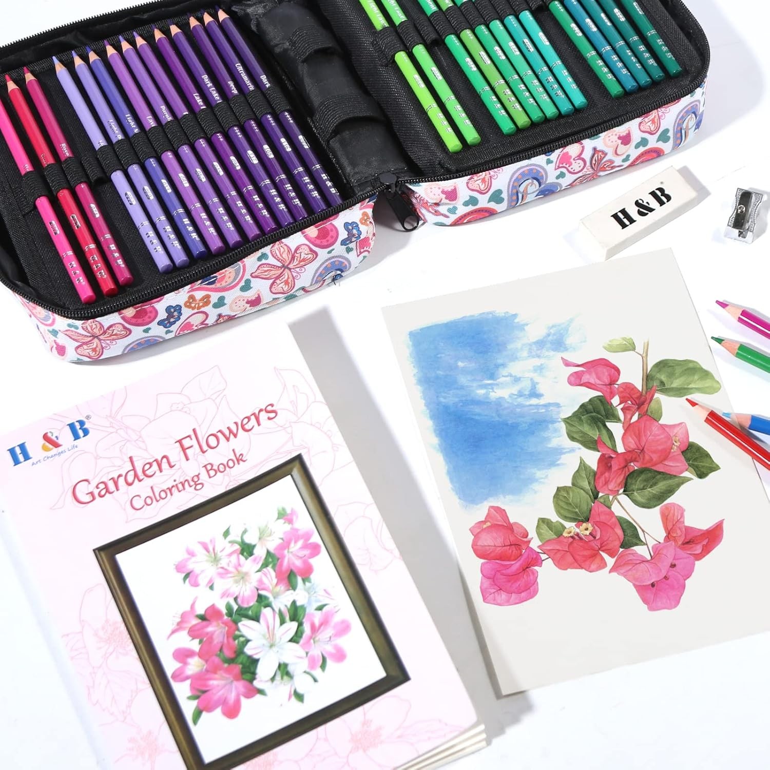H & B 120 Colored Soft-core Coloring 1 Count (Pack of 120), 120 Colors