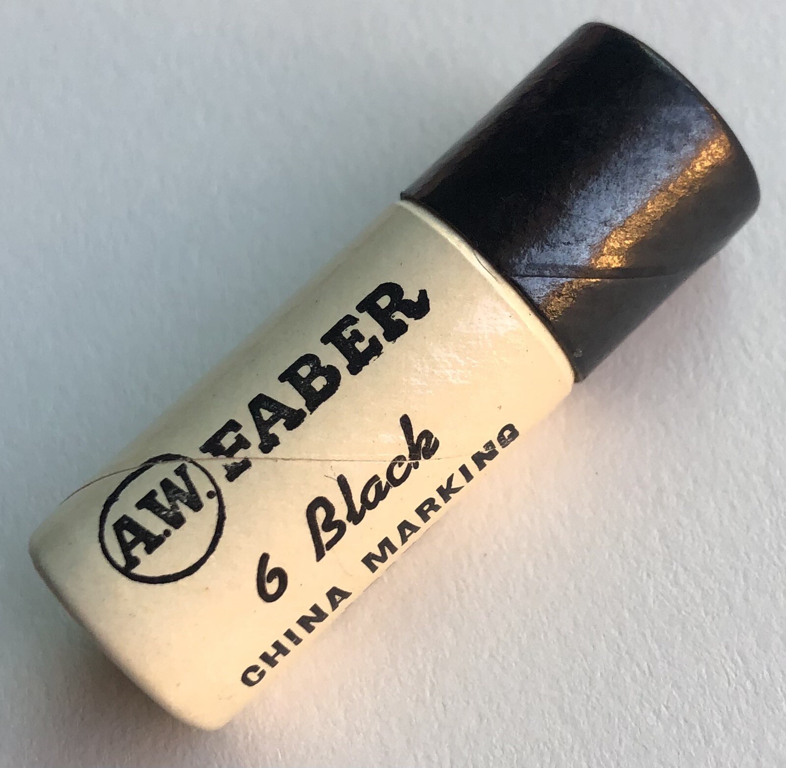 Vintage A. W. Faber Black China Marking 4mm Lead NOS 6 Per Tube Extra Holder USA
