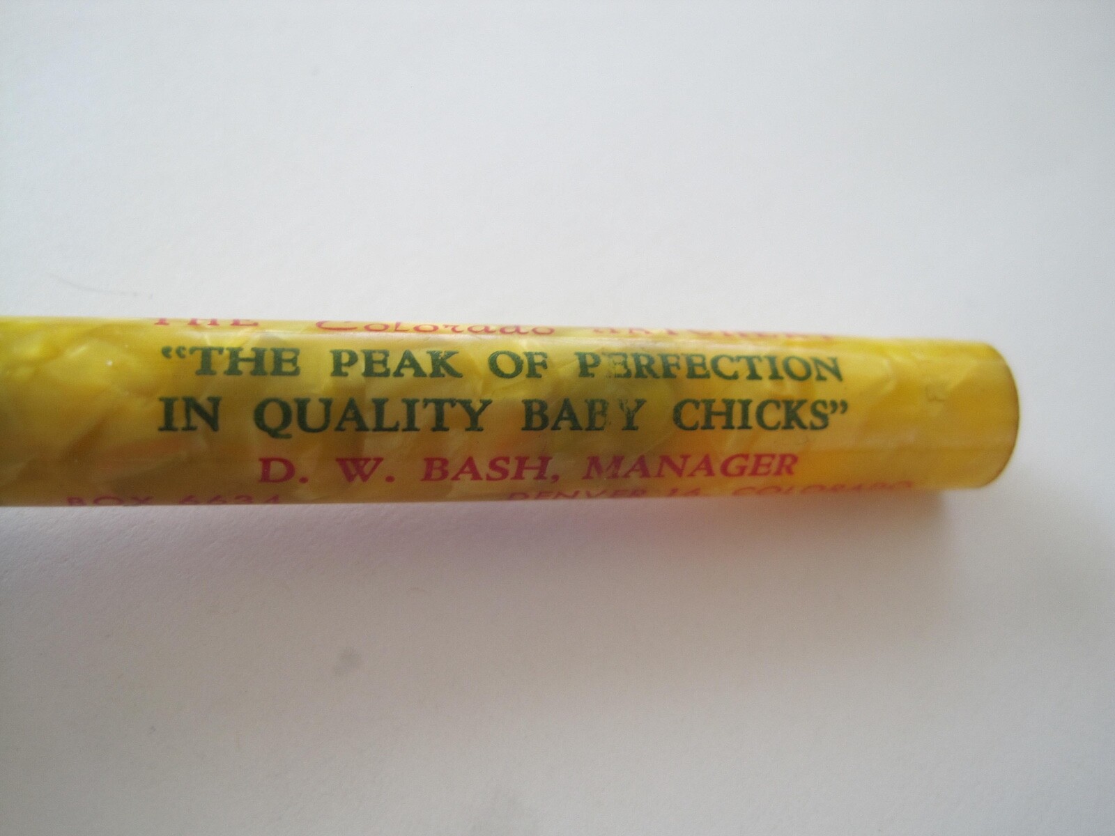 Mechanical Pencil Advertising The Colorado Hatchery Baby Chicks Hazel NE
