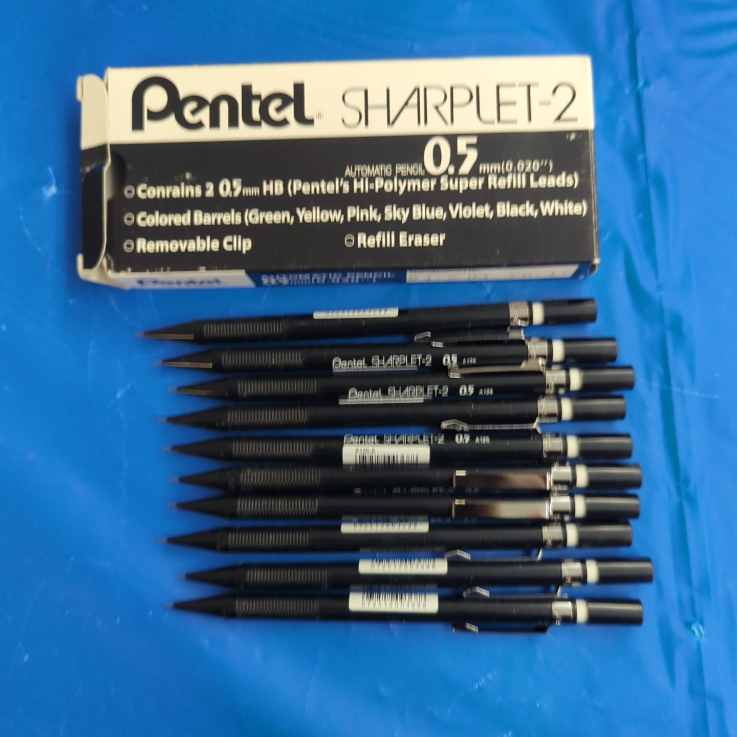 Pentel Sharplet 2 Mechanical Pencil 0.5mm 10 Count Black with Grip