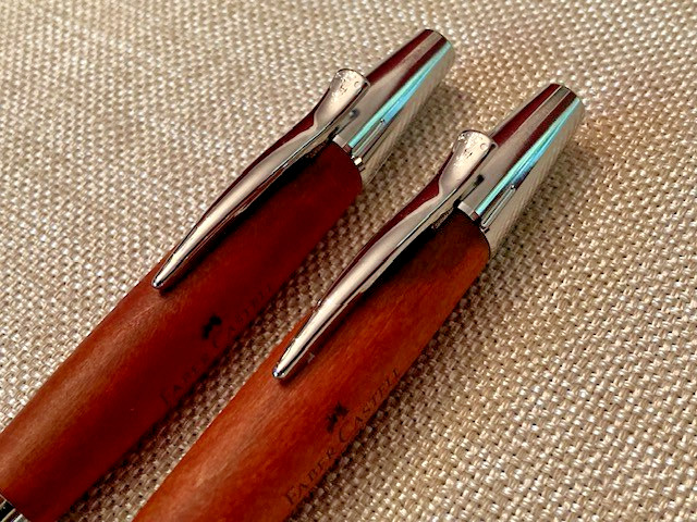 Faber Castell Pencil & Pen SET Emotion Chrome Pear Wood Brown New (w/flaw)