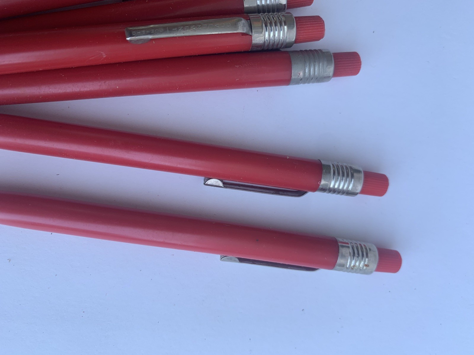 9 Vintage Scripto Mechanical Pencils Grease Crayon Red US Government w Box