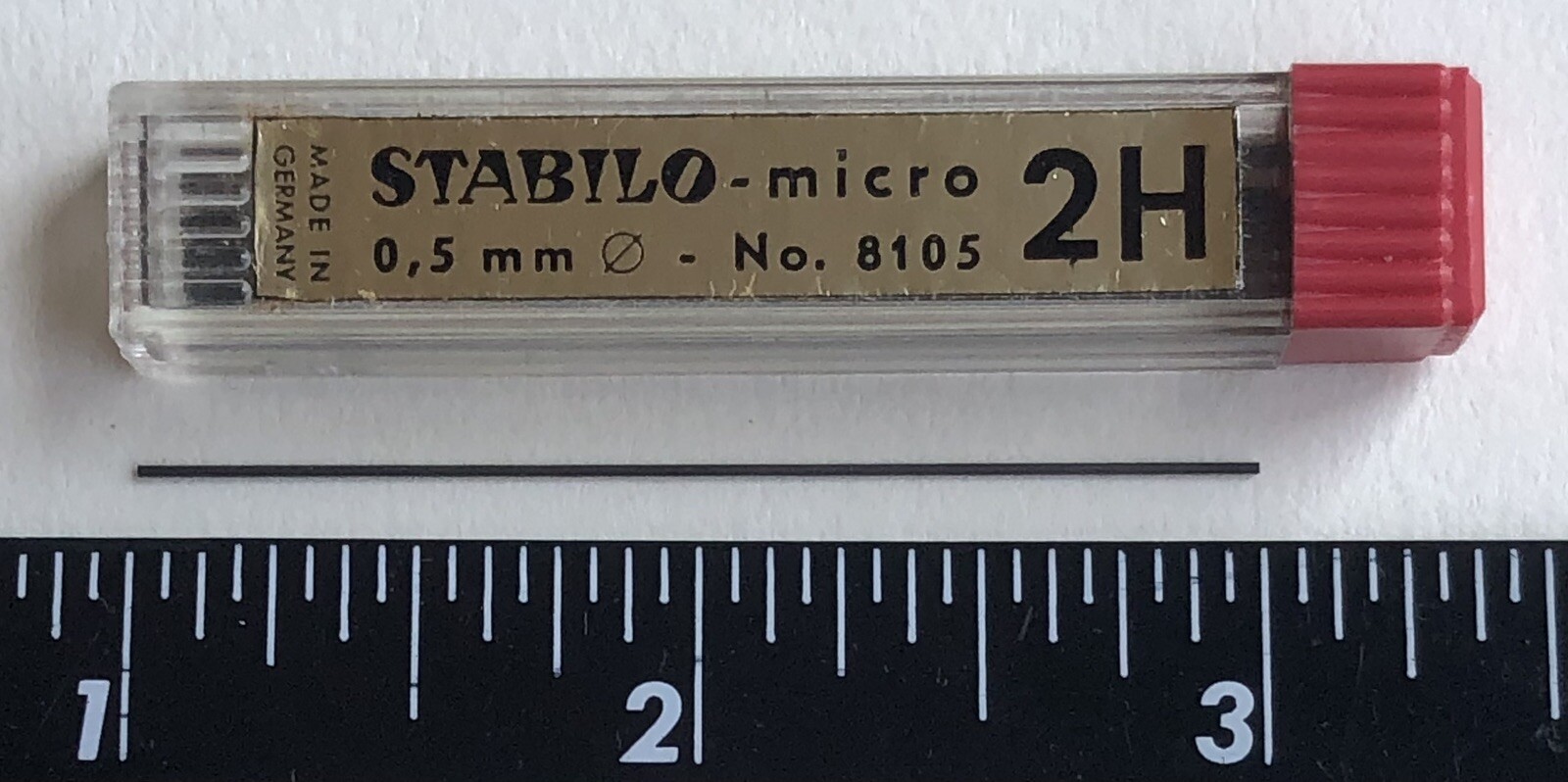 Vintage SWAN Stabilo Mechanical Pencil Lead BLACK 2H .5mm NOS 12pk Germany