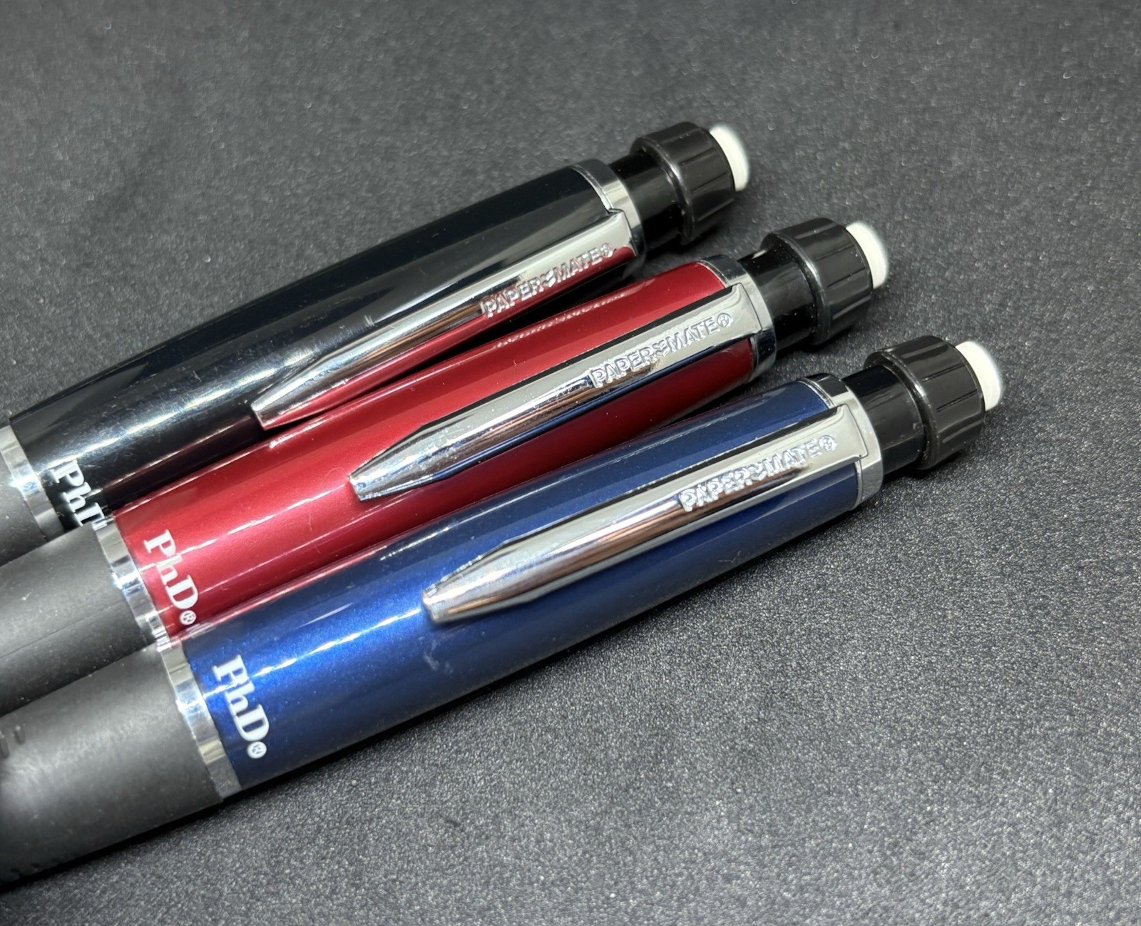 Vintage PaperMate Phd Red Black Blue Mechanical Pencil Made in Japan – LOT OF 3