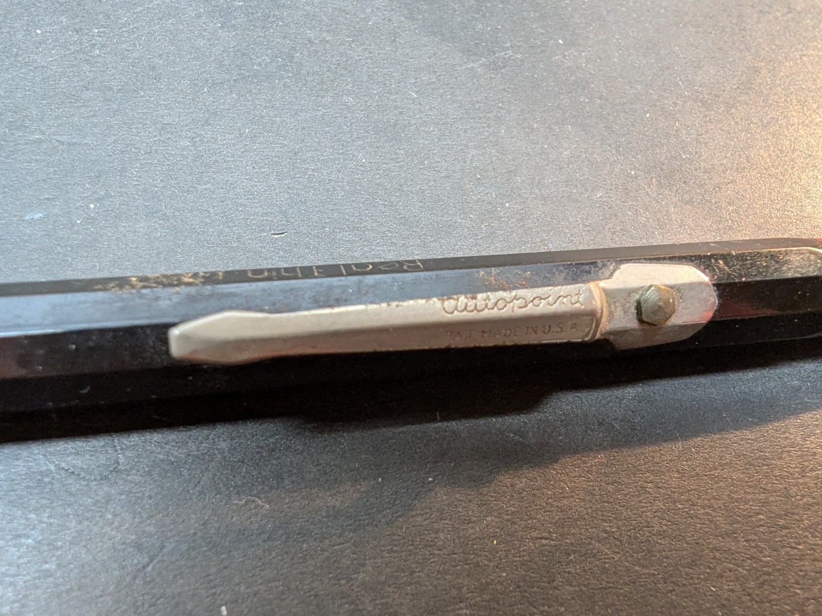Autopoint Duo-Point 8B Black w/Black & Red Ends & Chrome Pencil Real Thin USA