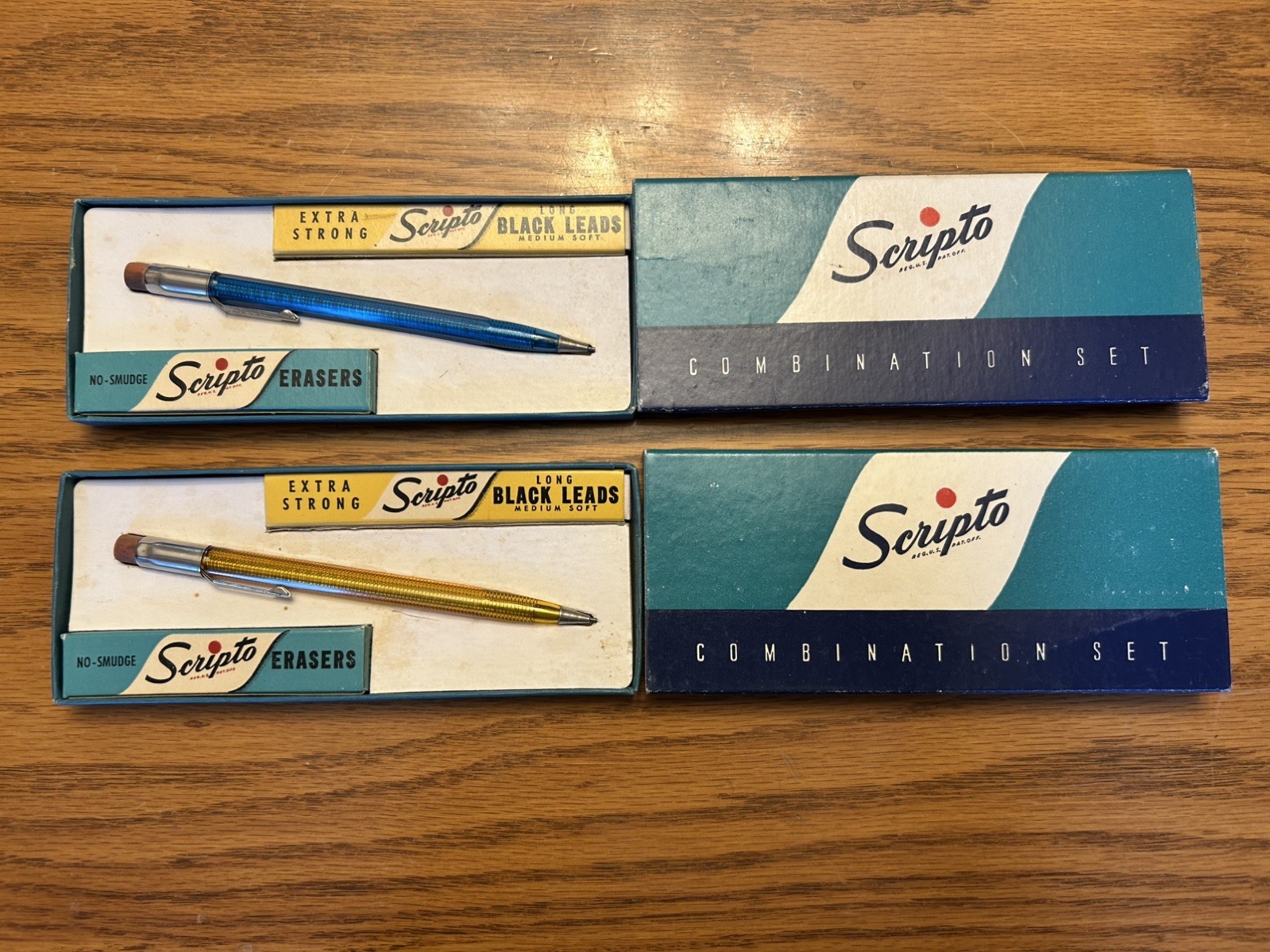 Vintage Scripto Combination Set Mechanical Pencil Leads & Eraser In Original Box