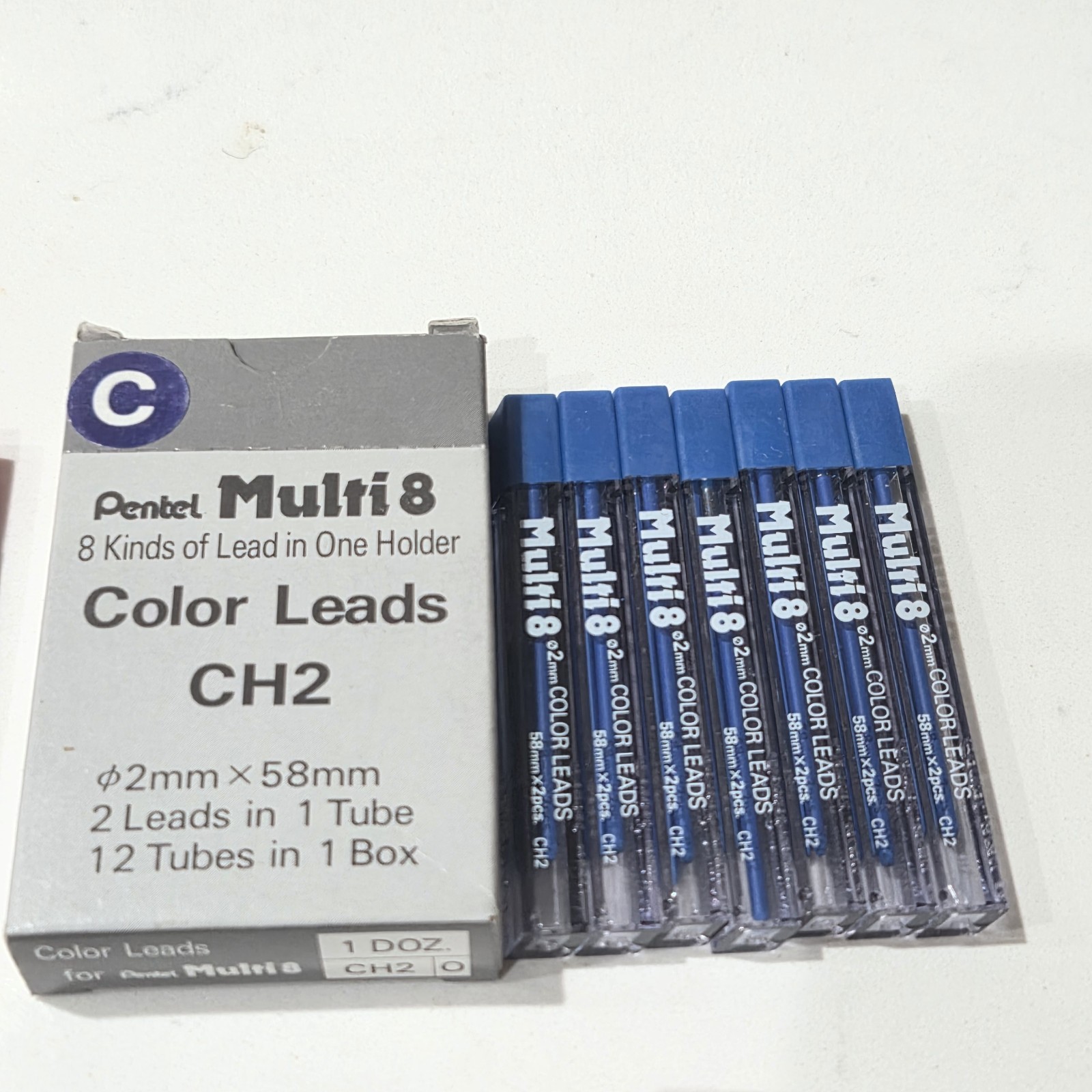 Vintage Pentel Multi8 2mm Color Leads 2x58mm CH2 Mega lot. 67 tubes. New
