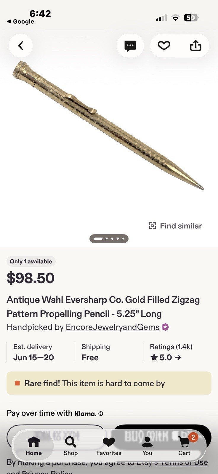 Set Of Two Antique Wahl Eversharp Gold Filled Pencils