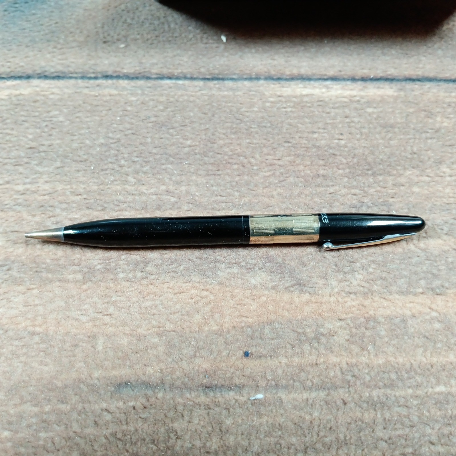 Sheaffer’s Mechanical Pencil Black Good Vintage Gold Band With Box