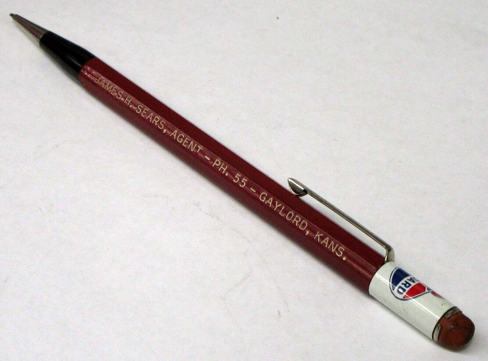 1930s STANDARD OIL Gaylord KS 5.75″ can top Autopoint Mechanical Pencil works xz