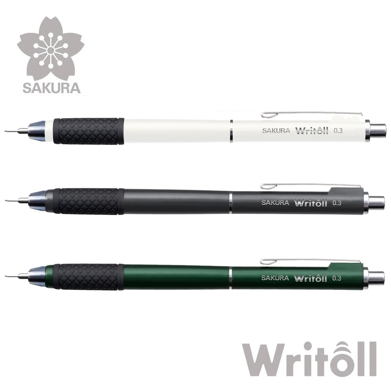 SAKURA Writoll Double Knock Mechanical Drafting Pencil 0.3mm Made in Japan