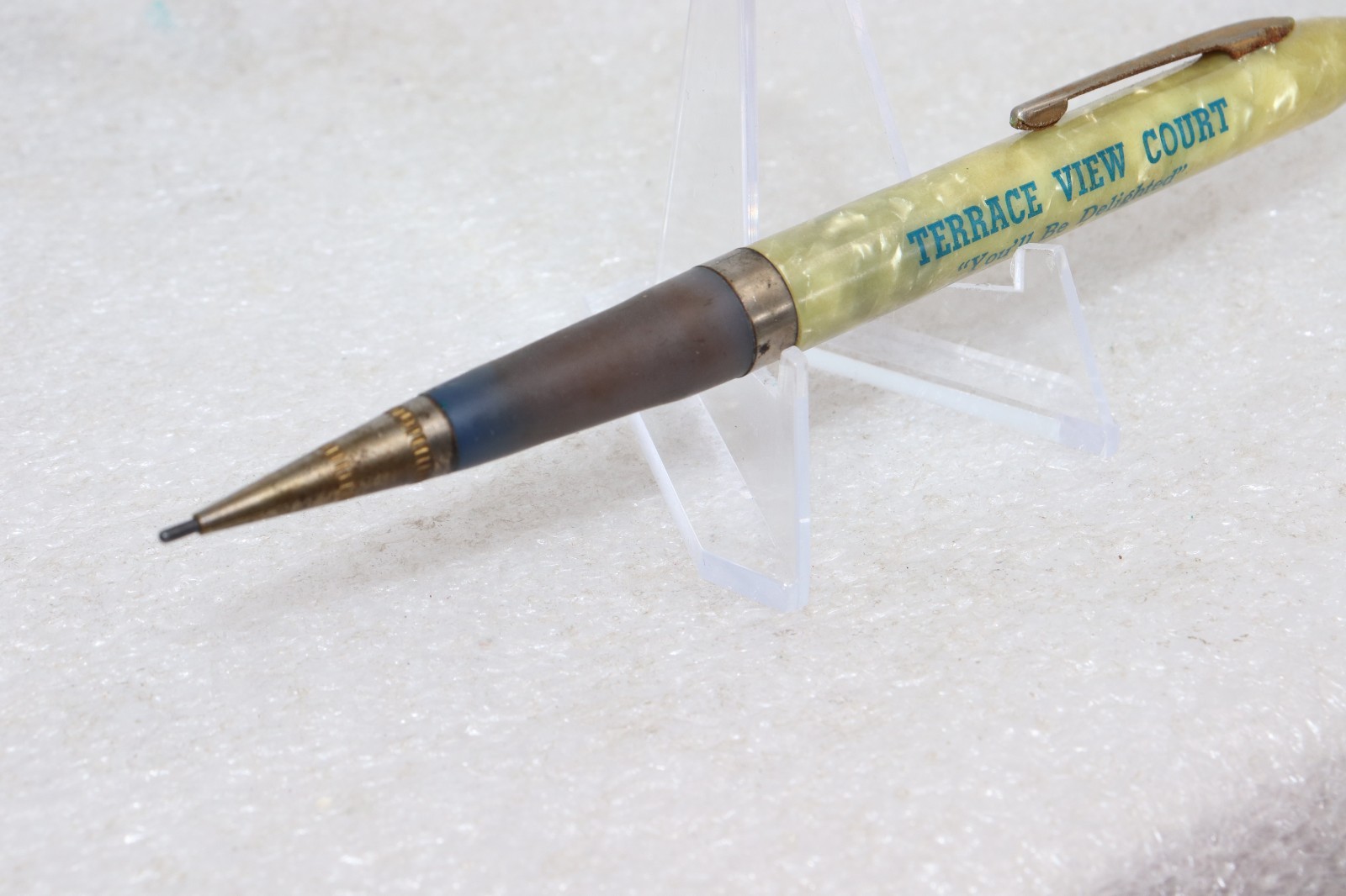 1930-1945 Terrace View Court Motel Celluloid Advertising Mechanical Pencil