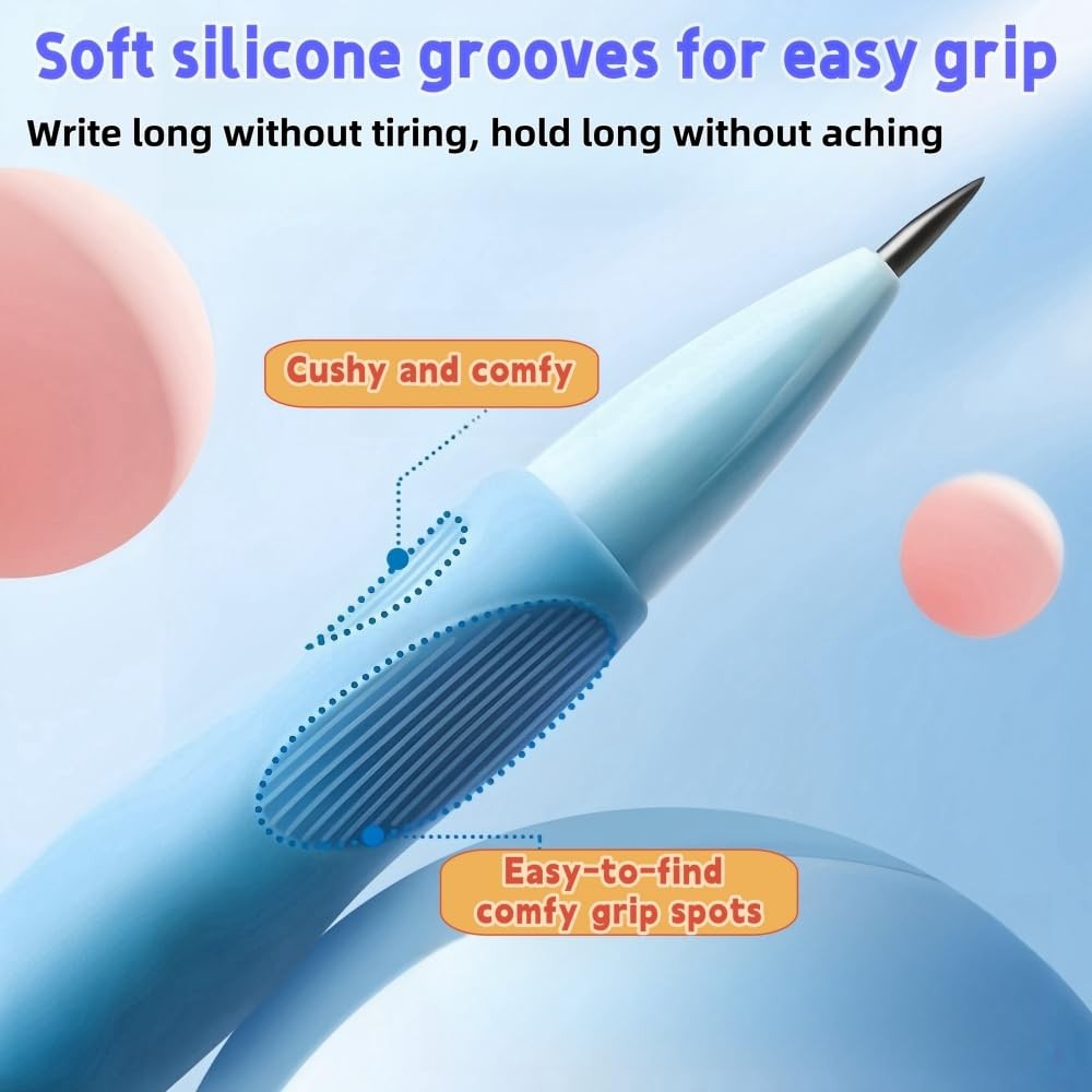 Handwriting thick mechanical pencils with grip: 2.0MM HB Pencil for kids with…