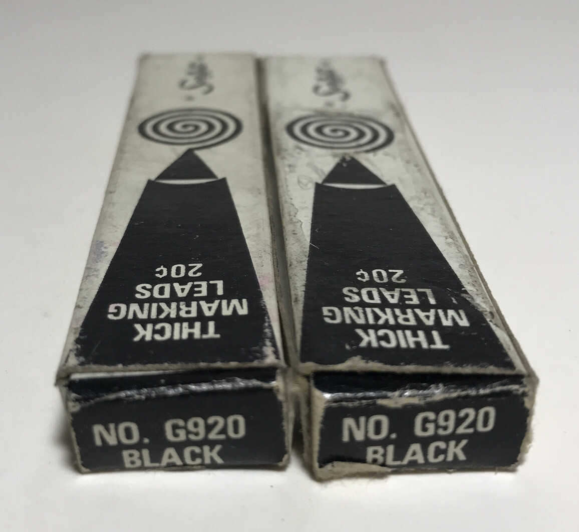 Vintage Scripto G920 Thick Marking Lead Black 5 Sticks Total