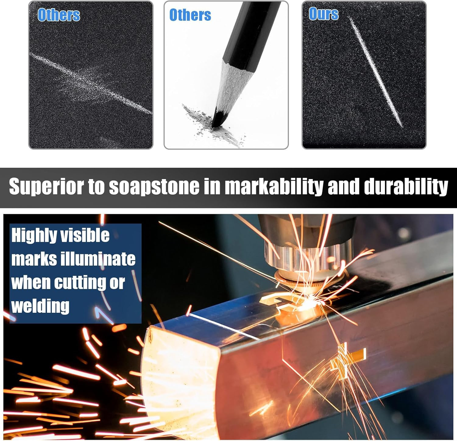 2 Pcs Welders Pencil with 48 PCS round Refills Mechanical Pencils Metal Welding