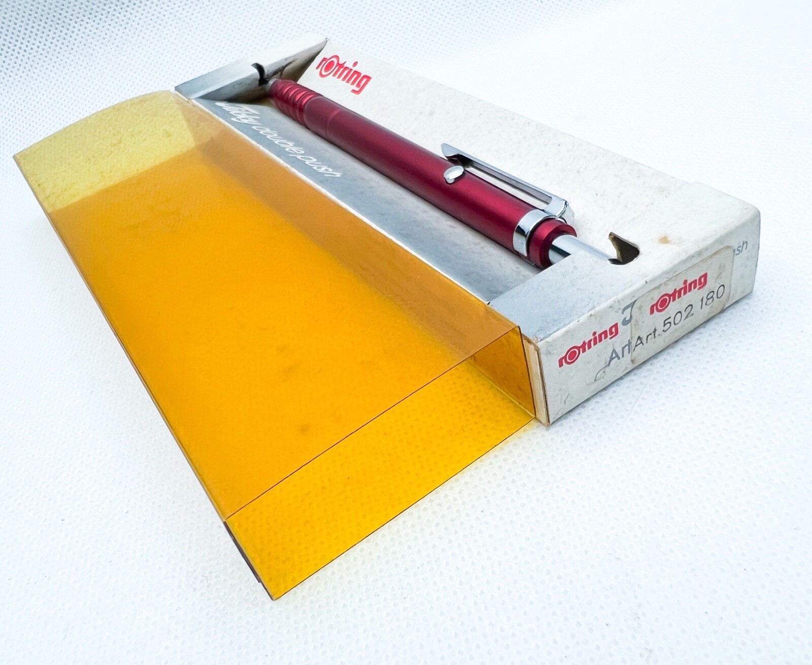 NOS Rotring 502 180 Red Tikky Metallic Metal Double Push mechanical pencil Box