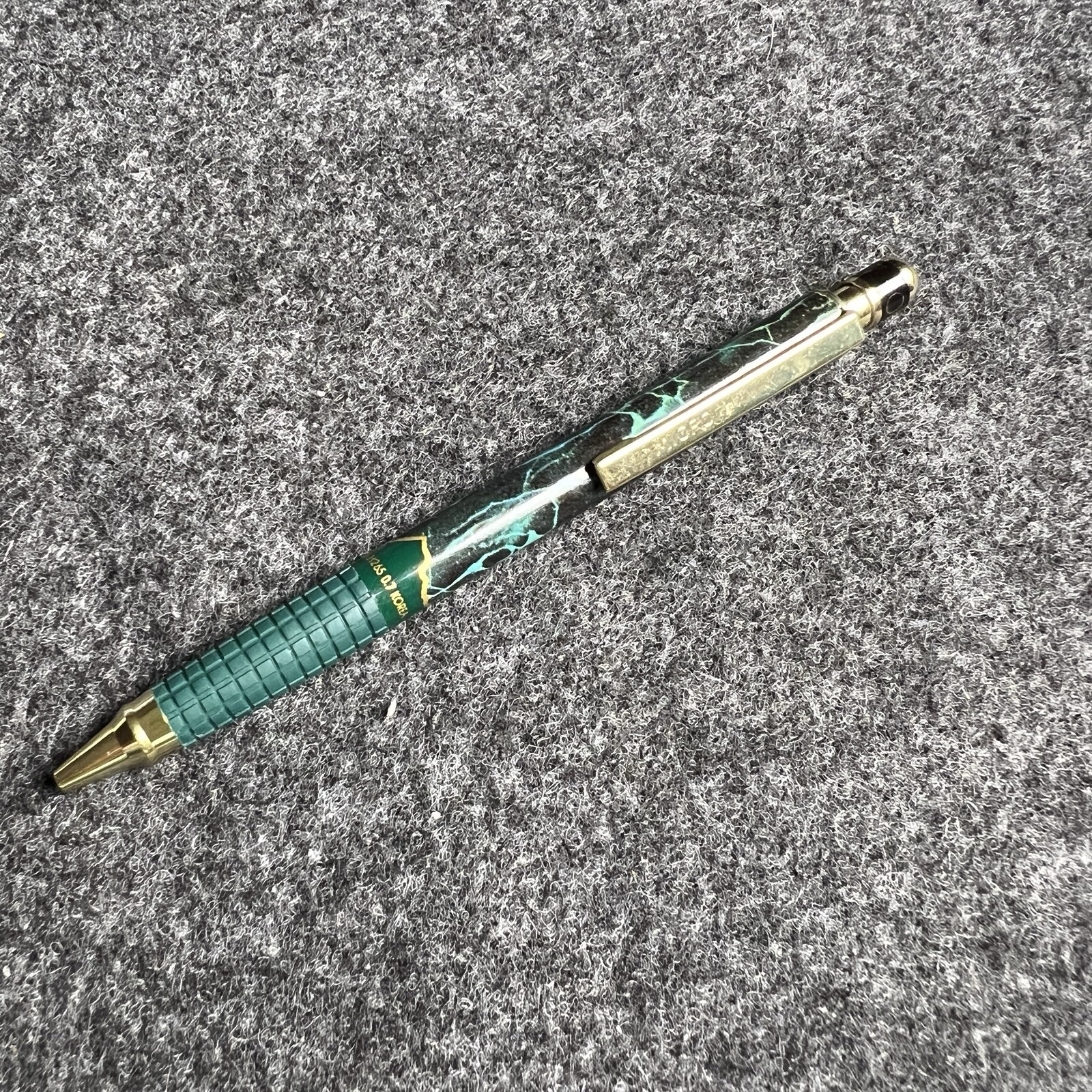 Vintage Micro Mechanical .7mm Pencil Made in Korea New Old Stock Green Marbling