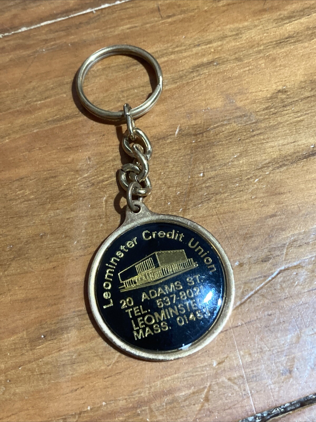 1970s 1980s Leominster Credit Union KEY CHAIN Advertisement 20 Adams Street MA