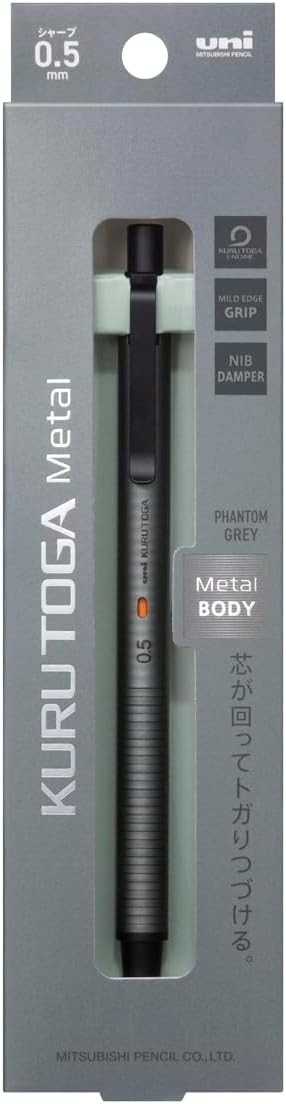 uni Kuru Toga Metal Mechanical Pencil 0.5mm Phantom Gray M5KH1P.23