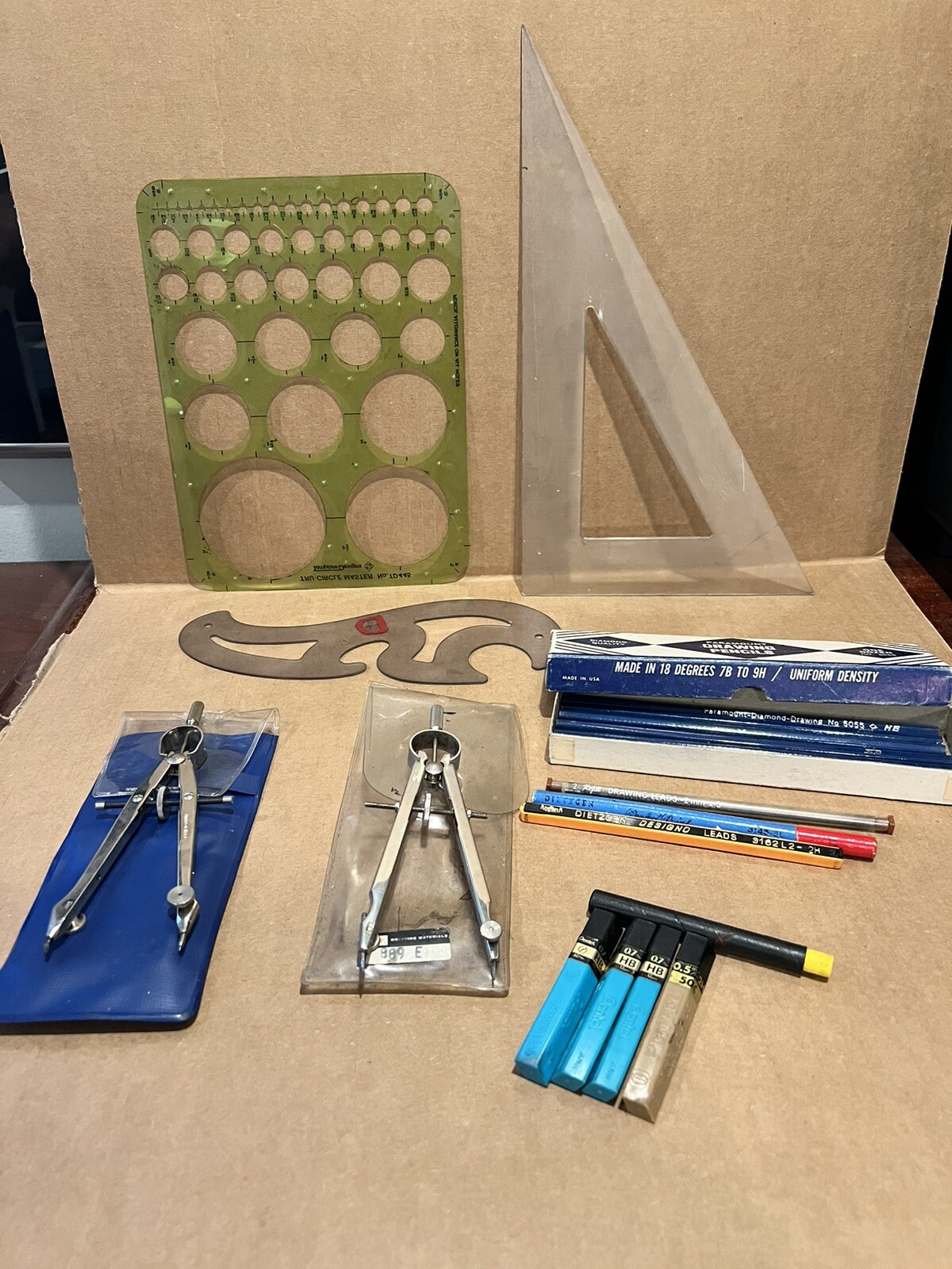 Mixed Lot of Vintage Drafting Tools, Pencils & Lead re-fills