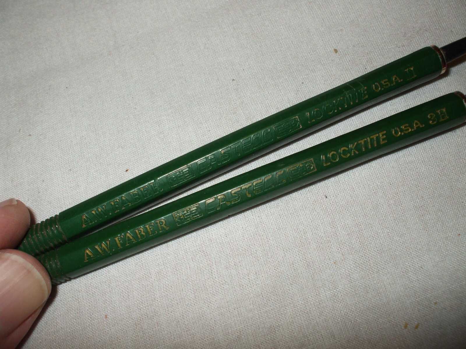 A W Faber Castell Locktite H & 3H Mechanical Pencils 2mm Lead Steel Tube Vtg USA