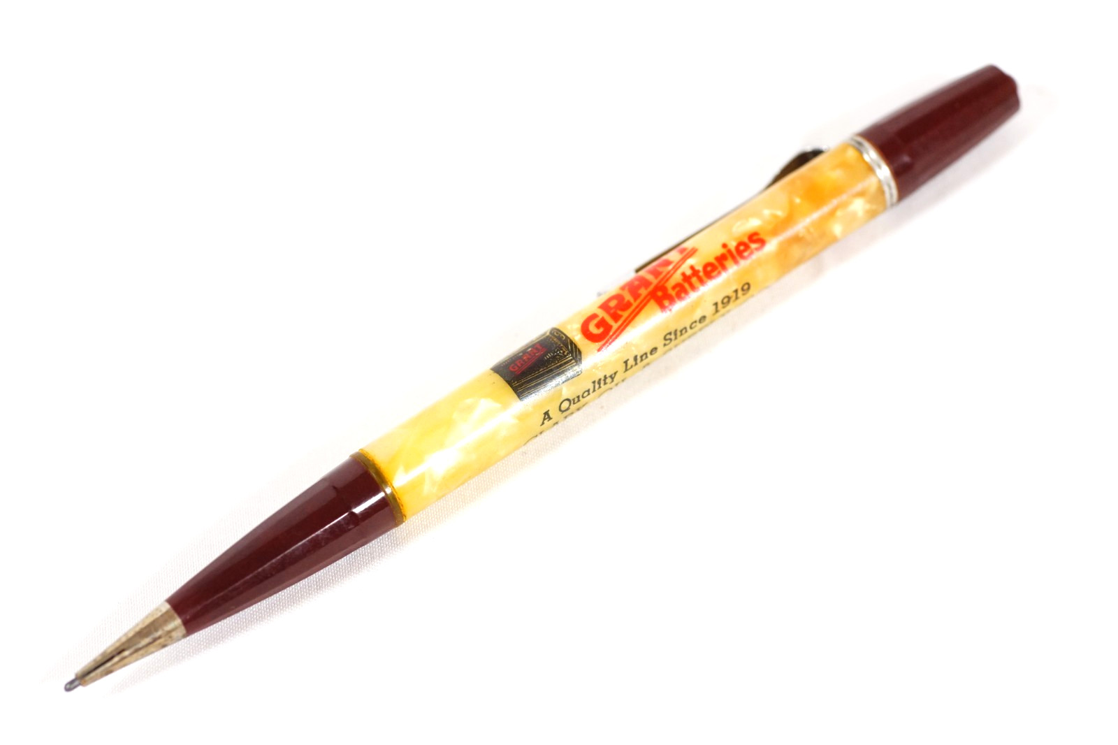 Grant Batteries Vintage Advertising Mechanical Pencil Clark Oil Rockwell City