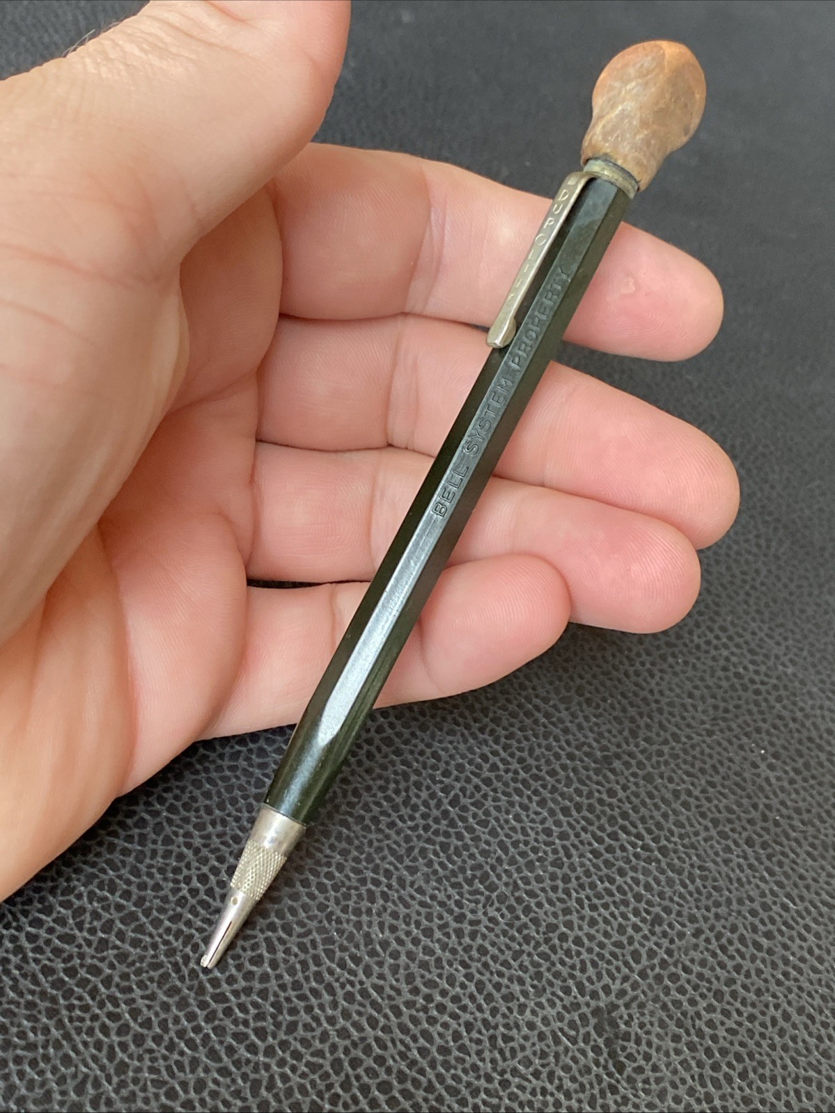 Vtg DUROLITE Bell System Property NOS Mechanical Pencil Green 1950s Advertising
