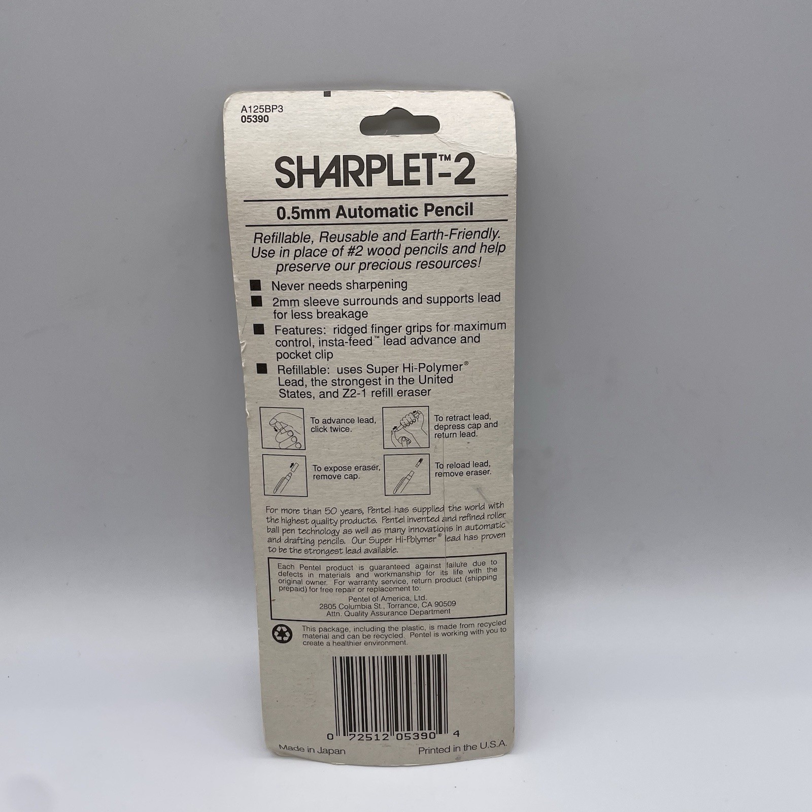 Vintage 3 Pack New Old Stock Pentel Sharplet 2 Automatic Pencil, 0.5mm JAPAN
