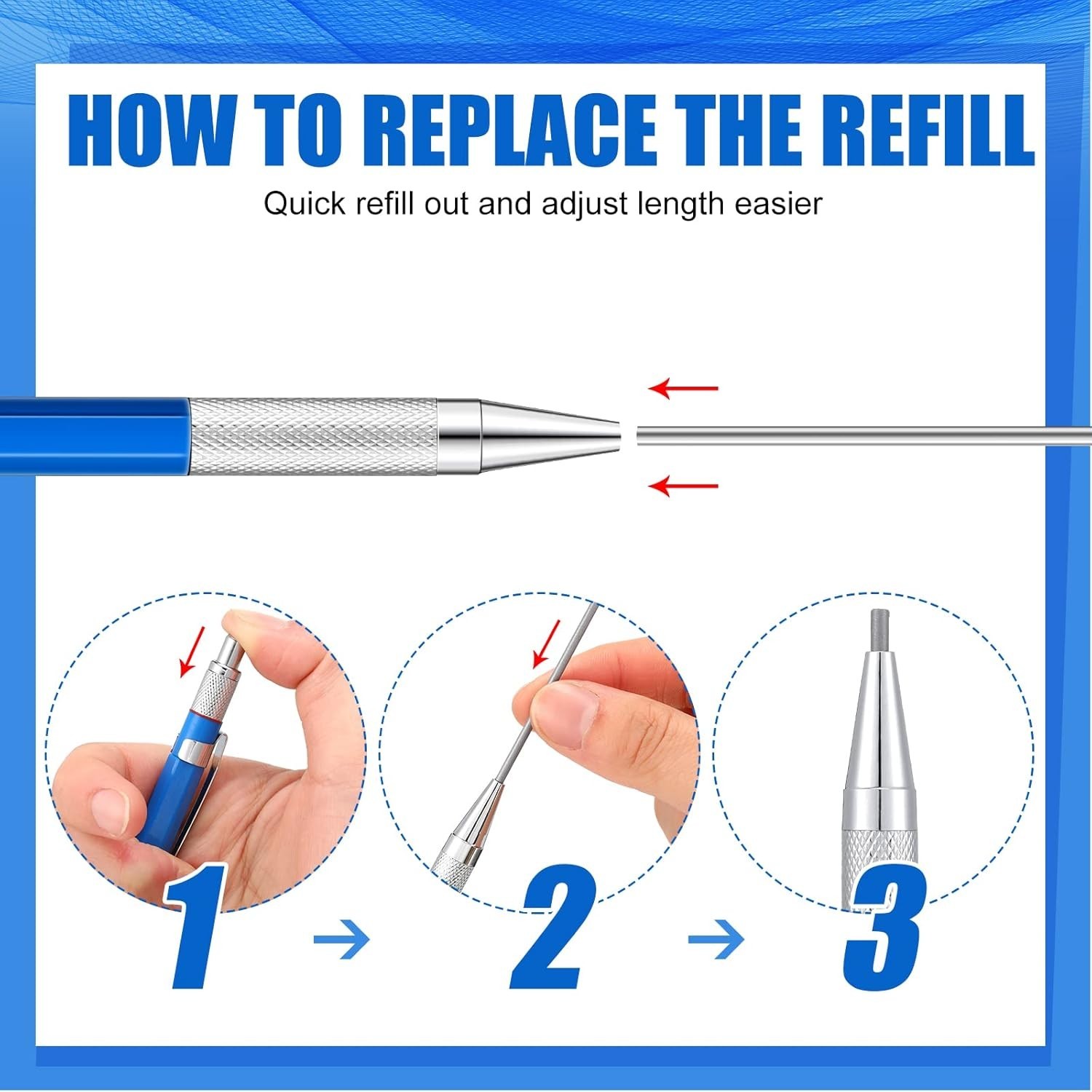 2 Pcs Welders Pencil with 48 PCS Round Refills Mechanical Pencils Metal Weldi…