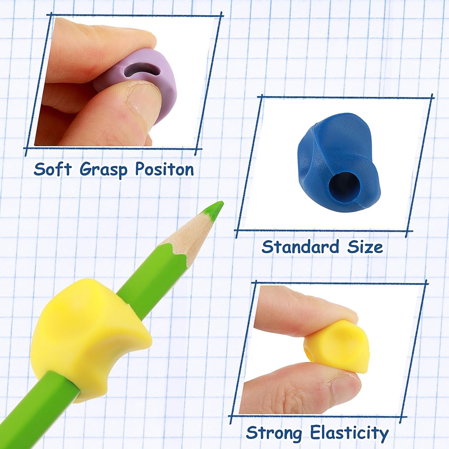 Pencil Grips for Kids Handwriting,Pencil Grips Pencil Grippers 15PCS Pencil Grip