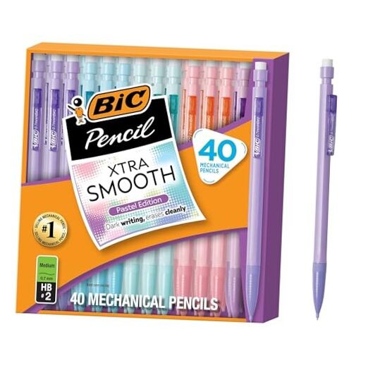 Xtra-Smooth Pastel Mechanical Pencils with 40 Count (Pack of 1) Pastel Edition