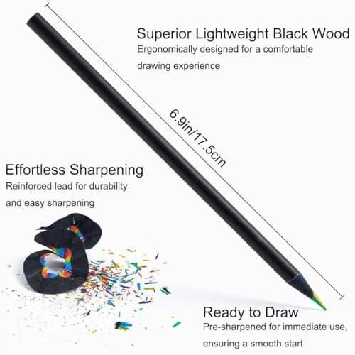 SEQ Rainbow Pencils for Kids – 8 Pack Multicolor Magic Color